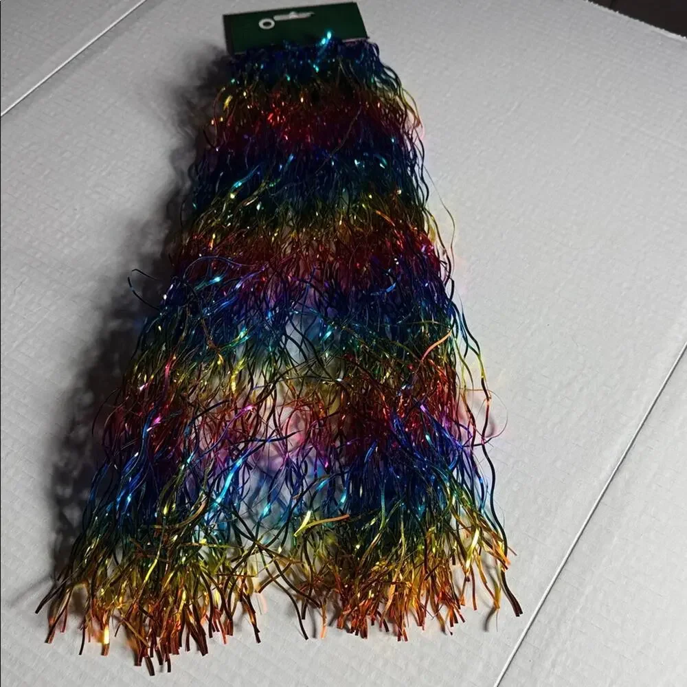Colorful Tinsel Garland for Festive Decor